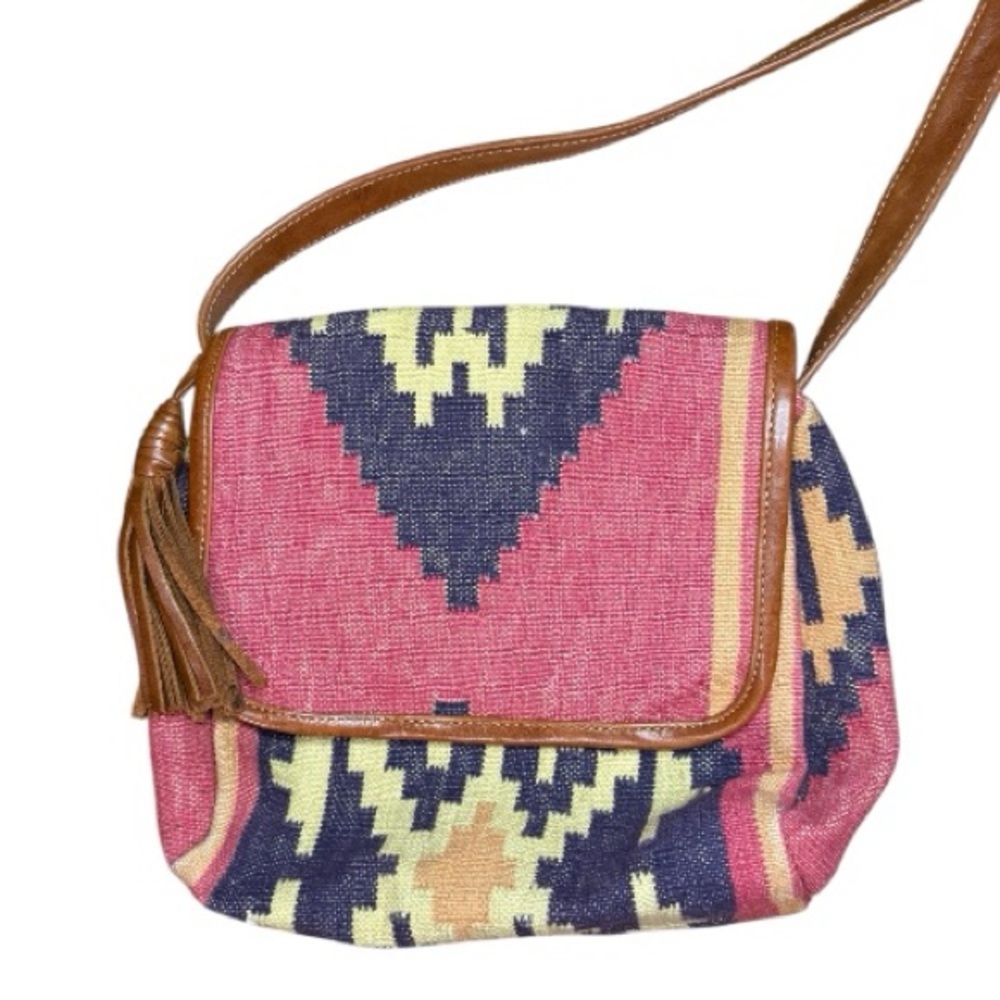Aztec Pattern Tapestry Crossbody Bag - image 1